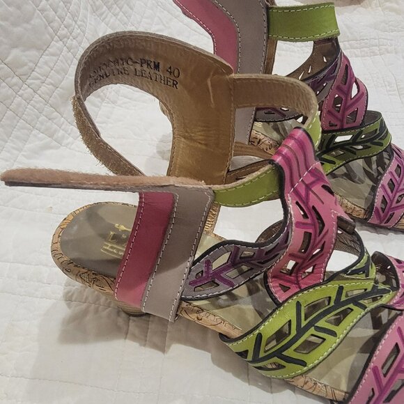 Multi Color BOHO CHIC Leather Sandal - Picture 6 of 6